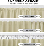 Deconovo Blackout Curtains, Thermal Insulated, W52 x L84 2 Panels, Back Tab - Image 2
