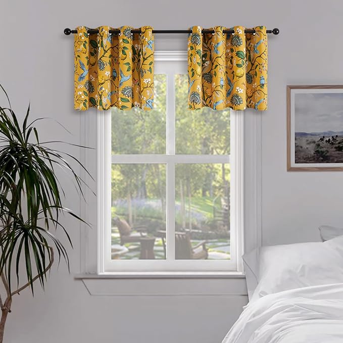 Topfinel Mustard Yellow Blackout Valances Curtains 18 Inches Long Farmhouse by Topfinel