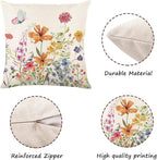 ONFAON Spring Pillow Covers 16x16 Inch Set of 4, Seasonal Floral Outdoor - Image 4