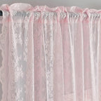 YJ YANJUN Vintage Lace Curtains 90 Inches Long-Victorian Floral Pattern Light - Image 2