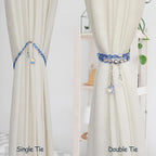 PEDOBO Magnetic Curtain Tiebacks, 2 Pack Crystal Beaded Sun & Moon Pendants - Image 4