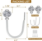 2 Pack Silver Curtain Holdbacks, USFOOK Decorative Drapery Tiebacks, Curtain - Image 8