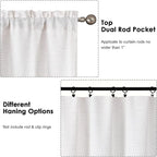 OWENIE Bob Valance Curtains 18 Inch Length 1 Piece, Faux Linen Slub Solid - Image 4