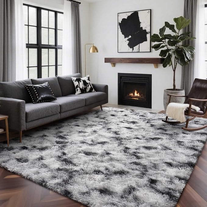 6x9 Ft Large Shag Rugs for Living Room Decor, Tie-Dyed Ultra Soft Fluffy Furry by Cuzwlovita