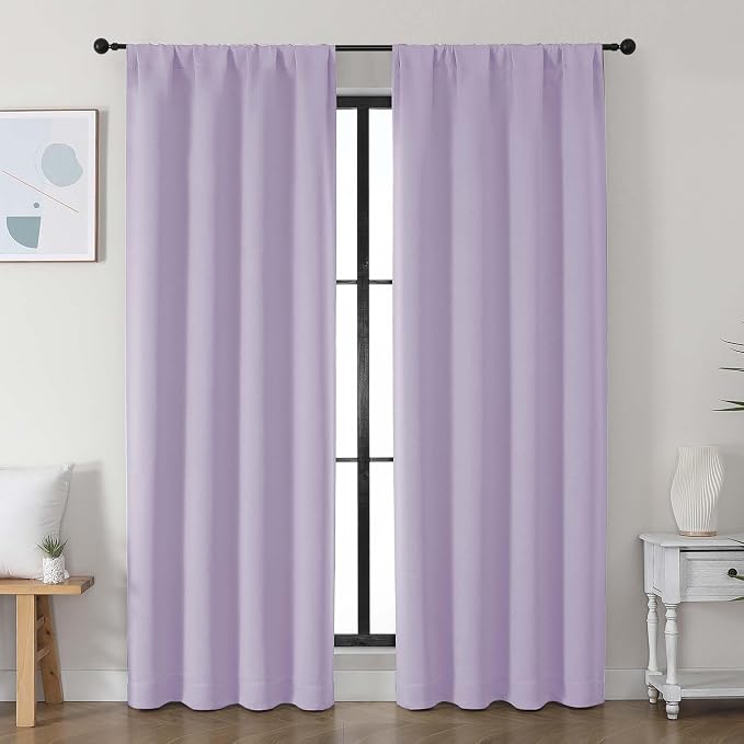 Simplebrand Ava Lilac Blackout Curtains by Simplebrand