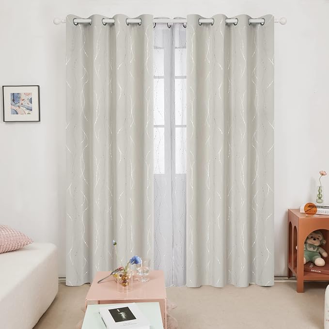 Deconovo Room Darkening Curtain, Thermal Insulated Noise Reducing Drapes - Image 2