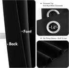 MIULEE Black Blackout Curtains for Bedroom Living Room 64 Inches Long 2 Panels - Image 4