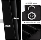 MIULEE Black Blackout Curtains for Bedroom Living Room 72 Inches Long 2 Panels - Image 4