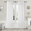 Nanspring White Semi Sheer Linen Curtains 80 Inch Length 2 Panel Set Thermal by Nanspring