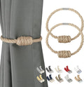 BEL AVENIR Magnetic Jute Curtain Tiebacks, Decorative Drapery Holdbacks by BELAVENIR