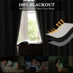 RYB HOME Cream Color 100% Blackout Curtains - Image 3