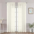 Chyhomenyc Ivory Sheer Curtains 84 Inch Length 2 Panels Set, Light Filtering by Chyhomenyc