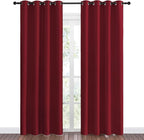 NICETOWN Christmas Burgundy Blackout Curtains Grommet - Image 2