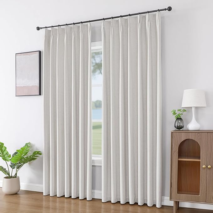 Joydeco Pinch Pleated Linen Curtains - Image 4