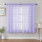 Chyhomenyc Light Purple Sheer Curtains 54 Inch Length by Chyhomenyc