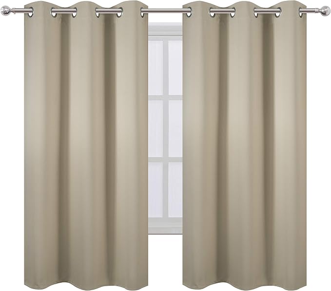 LEMOMO Beige Thermal Blackout Curtains/38 x 63 Inch/Set of 2 Panels Room - Image 2