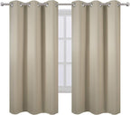 LEMOMO Beige Blackout Curtains 34 x 63 Inch Length/Set of 2 Curtain - Image 2