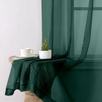 Aiyufeng Hunter Green Sheer Curtain Drapes 63 Inch Length 2 Panels - Image 4