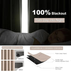 90 inch long linen Blackout curtains 2 Panels 100% Black out Linen texture - Image 5