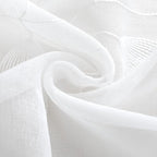 HOMEIDEAS White Sheer Kitchen Curtains 30 X 24 Inch Length 2 Panels Embroidered - Image 6