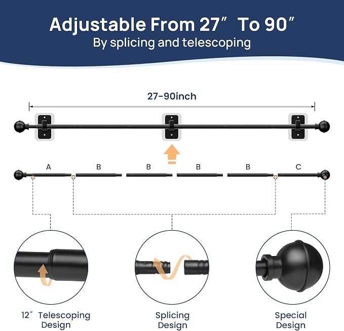 ENJOYBASICS No Drill Curtain Rods - Image 4