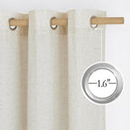 NICETOWN Linen Curtains for Windows 90 inch Long, Grommet Semi Sheer Vertical - Image 2