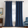 MIULEE 90 Inches Velvet Curtains Navy Blue Elegant Grommet Curtains Thermal by MIULEE