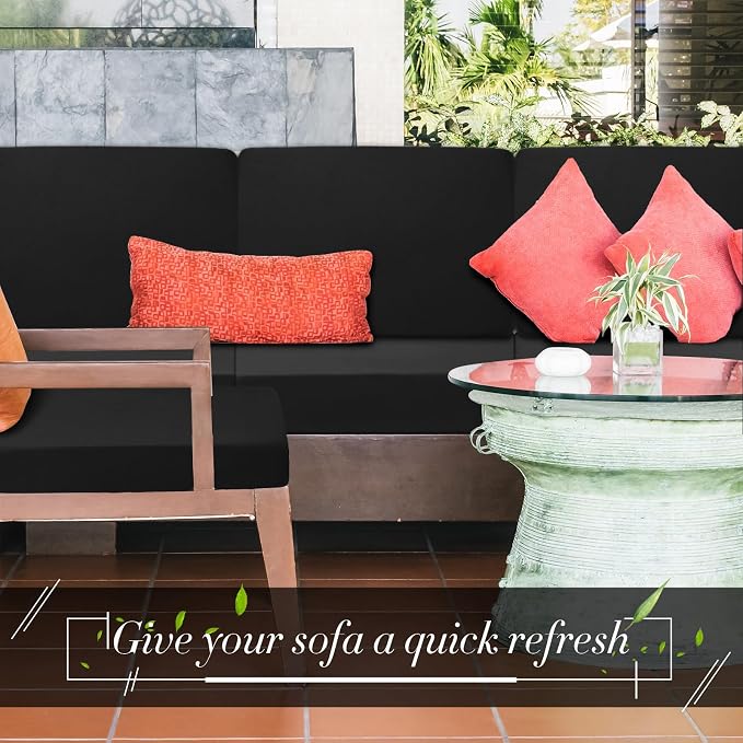 Newwiee Set of 4 Stretch Patio Cushion Covers Sofa Couch Seat Chair Slipcovers - Image 6
