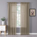 Tollpiz Sheer Curtain Linen Textured Living Room Curtains Sheer Light Filtering by Tollpiz