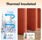 MIULEE Velvet Curtains for Fall Elegant Grommet Burnt Orange Curtains Thermal - Image 5