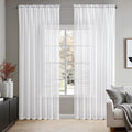 MIULEE 2 Panels Solid Color White Sheer Window Curtains Elegant Window Voile by MIULEE
