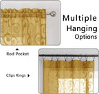 OWENIE Furman Gold Sheer Curtains 96 inches Extra Long - Image 4