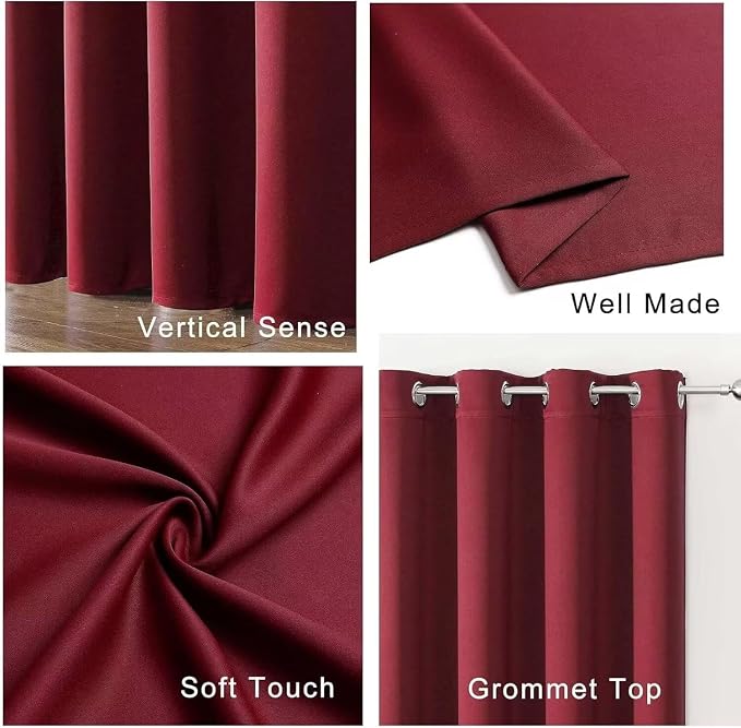 Joydeco Blackout Curtains for Bedroom 72 inch Long 2 Panels, Thermal Insulated - Image 7