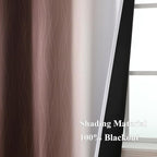 Estelar Textiler Brown and Greyish White Ombre Short Blackout Cafe Curtains 36 - Image 5