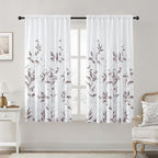 HOMEIDEAS Non-See-Through Dry Rose and White Privacy Sheer Curtains 52 X 63 by HOMEIDEAS