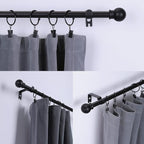 Thestoa Curtain Rods for Windows 30-62 Inch, 5/8" Matte Black Curtain Rods - Image 2