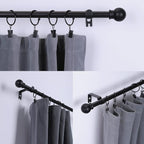 Thestoa 2 Pack Black Curtain Rods - Image 2