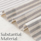 jinchan Linen Valance Curtain Striped Grey Small Window Curtain Double Layer - Image 5