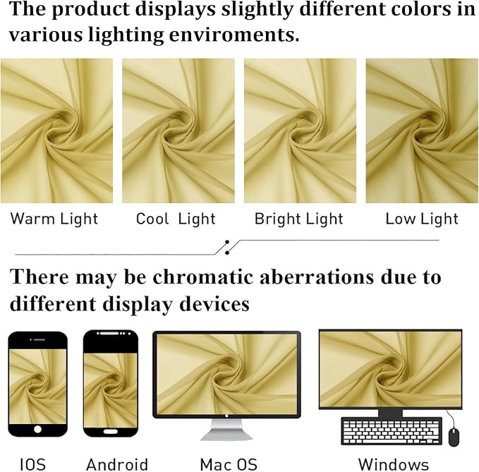 Lecloud Yellow Sheer Curtains 84 Inches Long 2 Panels, Light Filtering Voile - Image 7