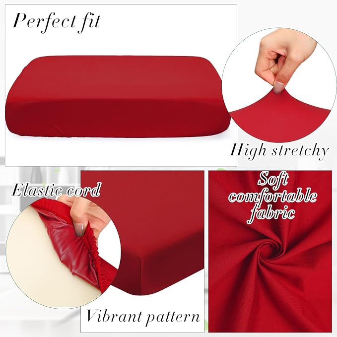 Newwiee Set of 4 Stretch Patio Cushion Covers Sofa Couch Seat Chair Slipcovers - Image 3