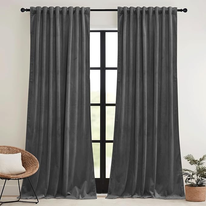 RYB HOME Velvet Blackout Curtains - Image 2