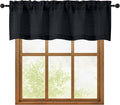 OWENIE Black Valances for Windows 1 Pcs, Light Filtering Textured Farmhouse by OWENIE