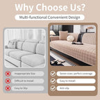 Velvet Couch Cover, Washable Sectional Sofa Cover, Anti Slip Sofa Slipcover - Image 4