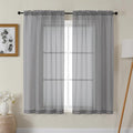 Gwine Charcoal Grey Sheer Curtains 72 Inches Long 2 Panels Set by Gwine