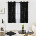 Deconovo Blackout Curtains 63 Inch Long 2 Panels Set, Thermal Insulated Noise - Image 2