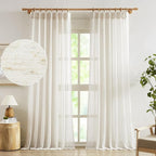 FMFUNCTEX Linen Sheer Pinch Pleated Curtains - Image 9