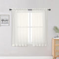 OWENIE Sheer Ivory Curtains 84 Inch Length 2 Panels Set by OWENIE