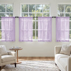 MIULEE Light Purple Sheer Curtains 63 Inches Long, 4 Panels Set, Lavender Light - Image 4