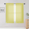 OWENIE Lemon Sheer Curtains for Bedroom Living Room 54 Inch Length 2 Panels Set by OWENIE