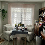 YJ YANJUN Vintage Lace Curtains 72 inchLength Romantic Flowers Sheer Pink Lacy - Image 6